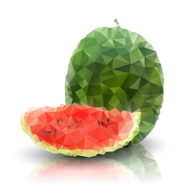 Wassermelone isoliert, Dreieck Design Vektor Illustration — Stockvektor