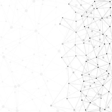 molekül yapısı, gri arka plan için iletişim, vektör çizim