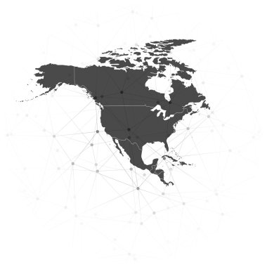 북아메리카 지도 배경 벡터, 통신에 대 한 그림