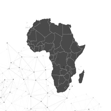 Afrika harita plan vektör, iletişim illüstrasyon