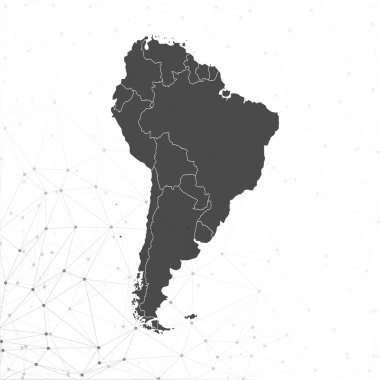 Güney Amerika harita vektör, iletişim illüstrasyon