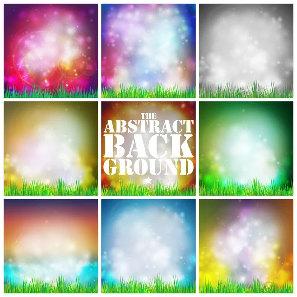 Set of abstract background with grass vector illustration. Vector design for print or web — Stock Vector