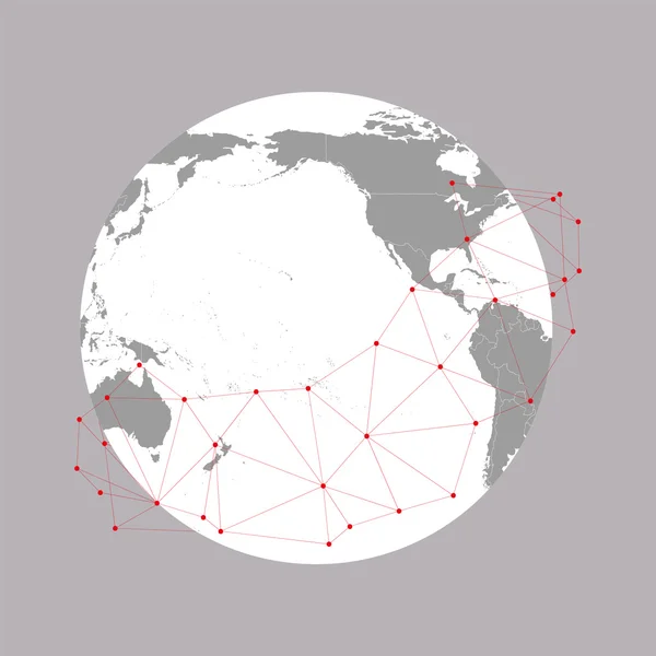 世界地球矢量插图中，通信的背景 — 图库矢量图片