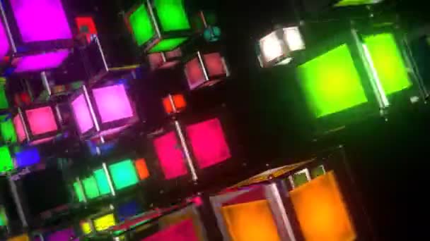 Seamless Loop Animation Colorful Cubes Space Your Video Projects Concert — 图库视频影像