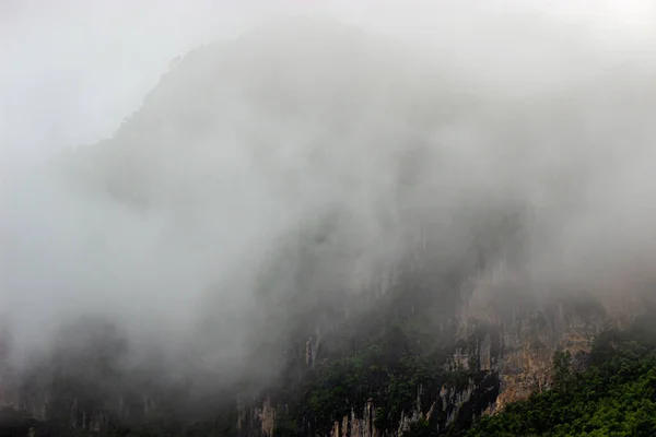 Fog Covered Mountains August 2022 Phupaman Khonken Thailand — ストック写真