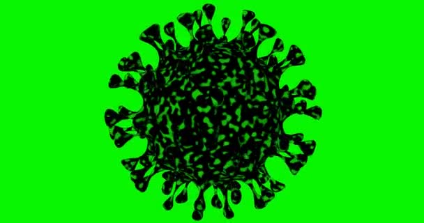 緑の画面に隔離されたウイルス細胞. — ストック動画