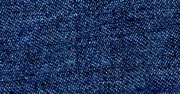 Modrá Džínová Látka Pohybu Plátno Textura Pozadí — Stock video