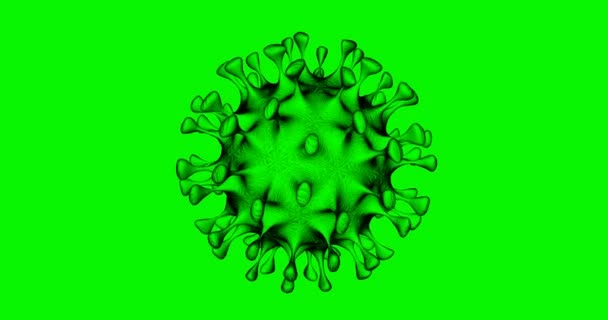 Vírus Covid-19 em uma tela verde. — Vídeo de Stock
