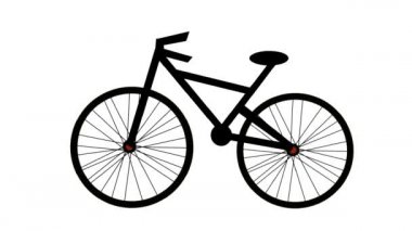 Beyaz arkaplanda izole edilmiş bisiklet sürüşleri.