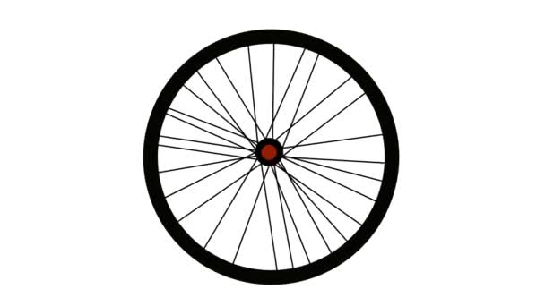 Rueda Bicicleta Gira Aislada Movimiento Abstracto Los Radios Bicicleta — Vídeos de Stock