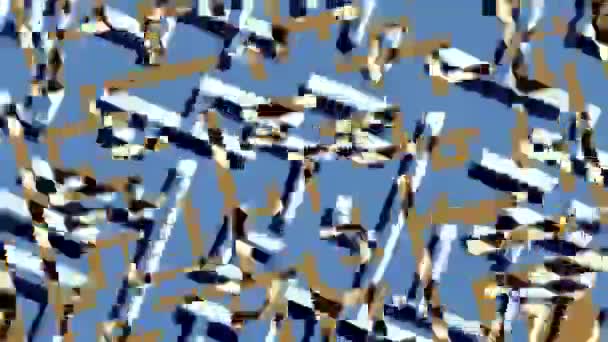 Abstrakcyjny Ruch Geometrycznych Kolorowych Figur Tło Chaotycznej Mozaiki — Wideo stockowe