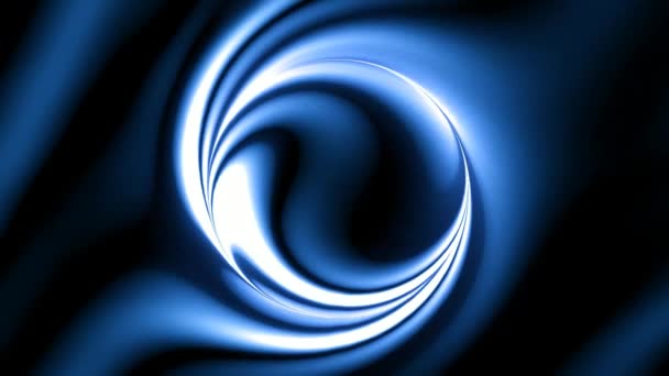 青い渦巻きの抽象的な動き 円形の図の流れの背景 — ストック動画