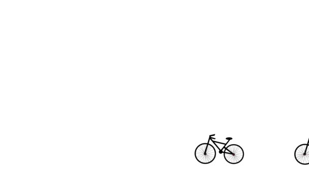 자전거는 하얀색 바탕에 바닥 프레임이 달린 자전거를 타고 다닌다. — 비디오