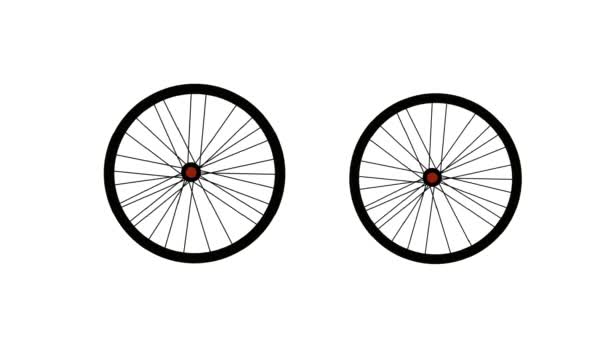 자전거 바퀴가 돌아가고 있다. — 비디오