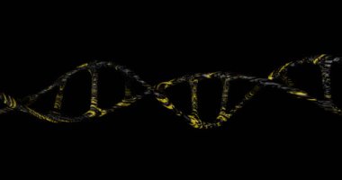 DNA geni siyah ekranda hareket ediyor.