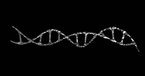 DNA gene is moving on a black screen. — Stockvideo
