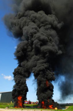 The flame is explosive large and firefighters.
