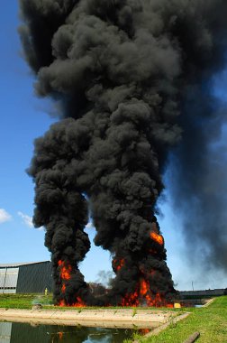 The flame is explosive large and firefighters.