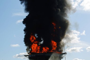 The flame is big and dangerous.