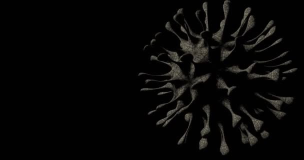 La célula del virus se mueve sobre un fondo negro. — Vídeos de Stock