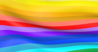 The LGBT flag is waving.