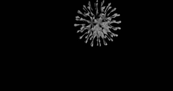The virus cell is moving on a black background. — Vídeo de Stock