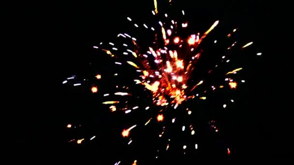 Fuochi Artificio Festivi Notte Divertente Grande Fuochi Artificio Colorati Nel — Video Stock