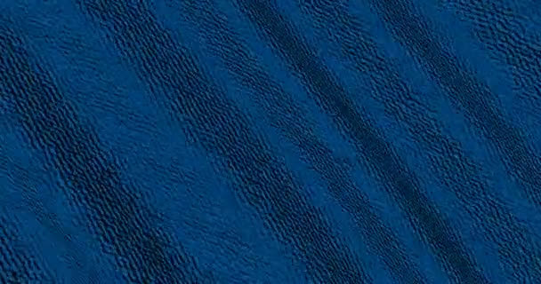 Abstract Blauwe Denim Stof Textuur Beweegt Stof Van Jeans Golven — Stockvideo
