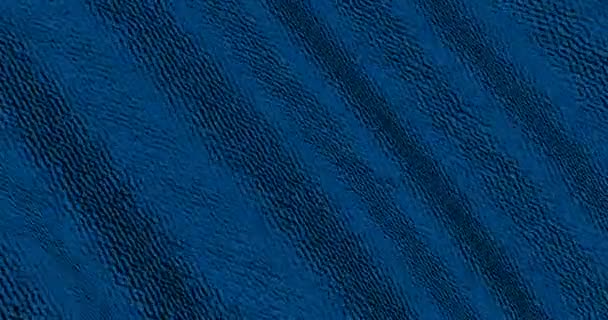 Abstrato Azul Denim Tecido Textura Move Tecido Ondas Calça Constante — Vídeo de Stock