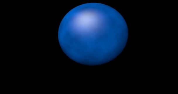 La bola azul rebota hipnóticamente sobre un fondo negro. — Vídeos de Stock