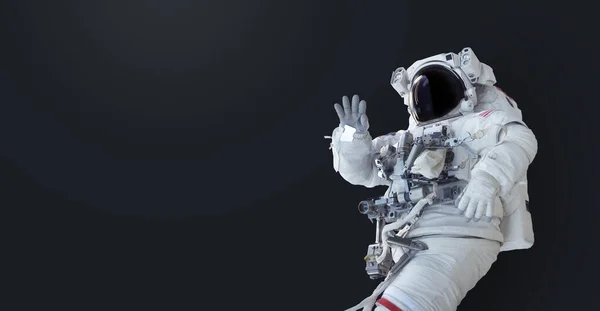 Hombre Del Espacio Sobre Fondo Oscuro Aislado Fondos Pantalla Con —  Fotos de Stock