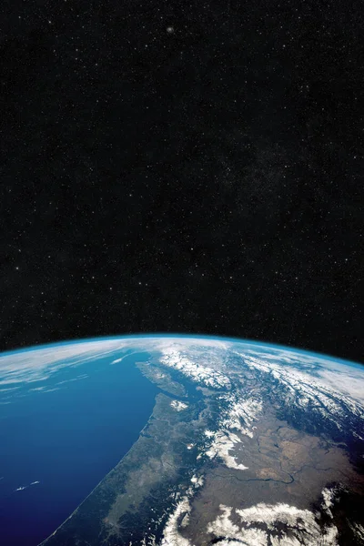 Belo Planeta Azul Terra Espaço Contra Fundo Das Estrelas Universo — Fotografia de Stock