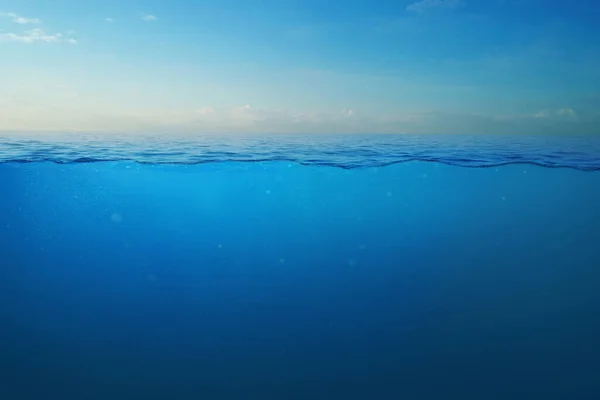 Schöne Meereslandschaft Meer Und Unterwasserblick Konzept Kreative Wasseridee — Stockfoto