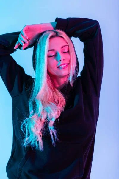 Fashion Portret Van Een Mooie Jonge Blonde Vrouw Model Met — Stockfoto