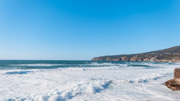 Amazing Atlantic Ocean Waves Rocks Portugal Summer Holidays Rest Blue — Stock Photo, Image