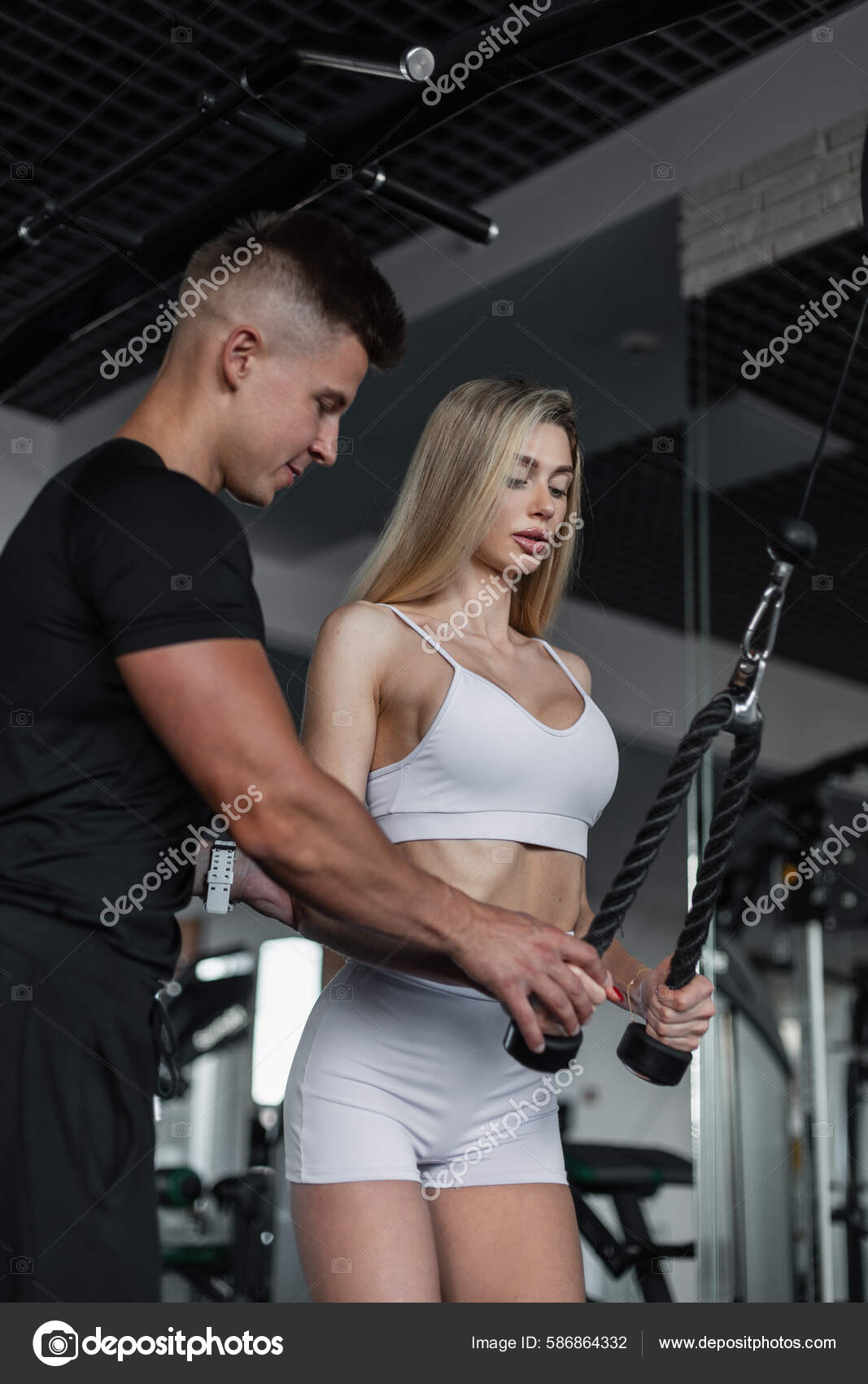 Beautiful girl shop body workout