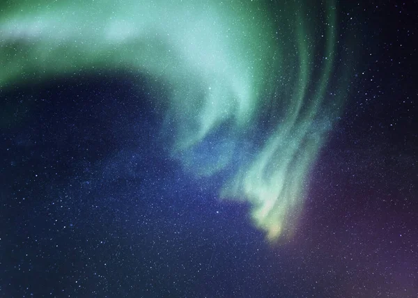 Beautiful Amazing Starry Sky Green Northern Lights Stars Space Wallpaper — Foto Stock