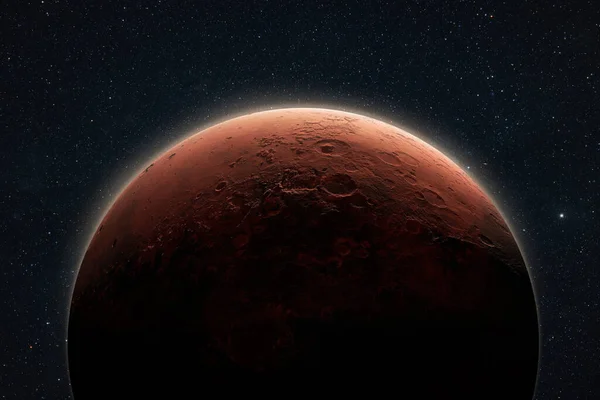 Amazing Red Planet Mars Deep Stellar Space Journey Mars Concept — Foto de Stock