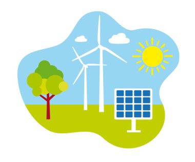 vektör kalitesinde yeşil enerji grafiği.