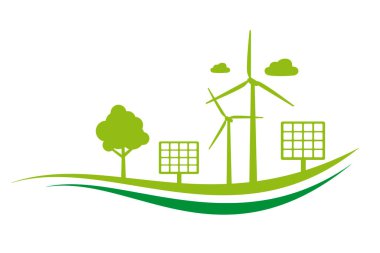 vektör kalitesinde yeşil enerji grafiği.