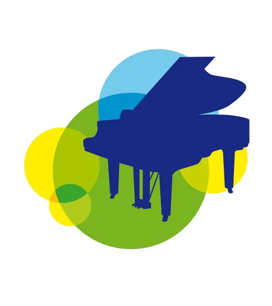 Gráfico Musical Con Piano Gráfico También Utiliza Como Gráfico Cmyk — Archivo Imágenes Vectoriales