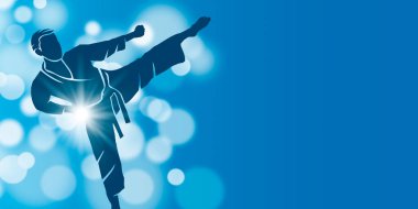 Kart ve pilot olarak kullanmak için dövüş sanatları arkaplan çizimi.