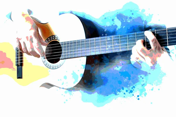 Graphisme Musical Avec Guitare — Image vectorielle