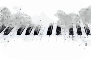 Piyano ile soyut müzik grafiği.