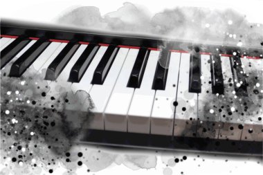 Abstract music graphic with piano. clipart
