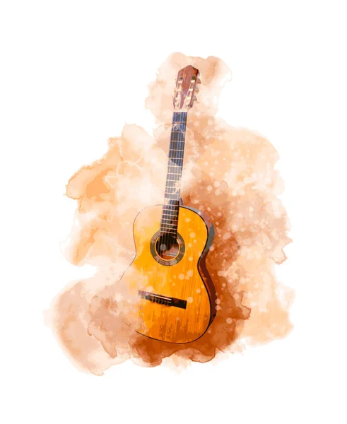 Illustration Musicale Pour Guitare Avec Effets Abstraits — Image vectorielle