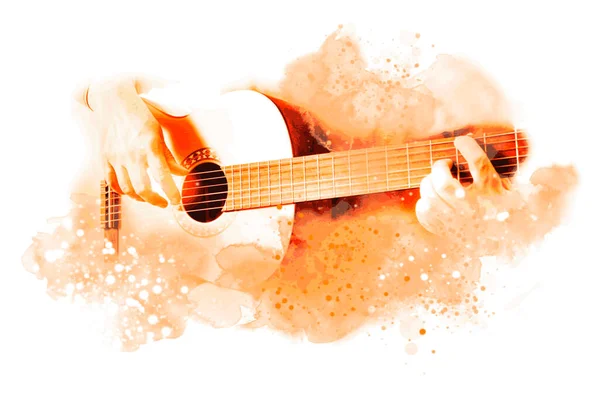 抽象的な効果を持つギター音楽イラスト — ストックベクタ