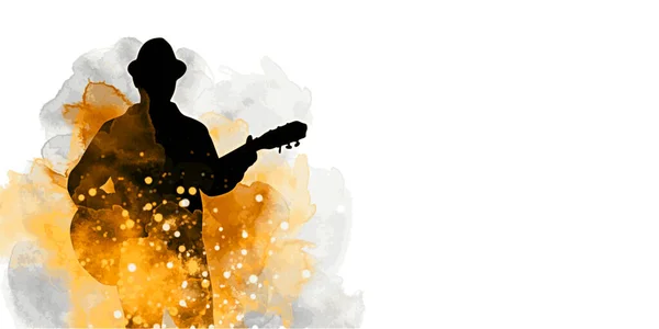 Illustration Musicale Pour Guitare Avec Effets Abstraits — Image vectorielle