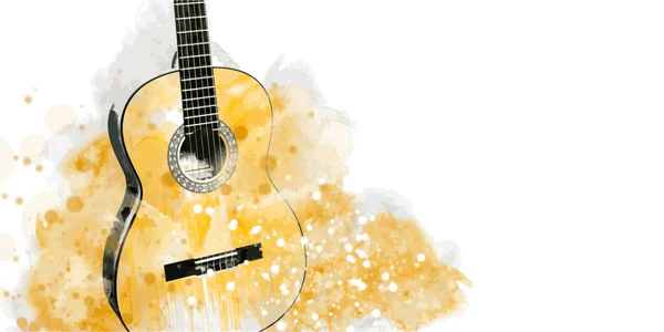 Soyut Efektli Gitar Müzik Illüstrasyonu — Stok Vektör