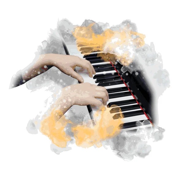 Grafis Musik Abstrak Dengan Piano - Stok Vektor